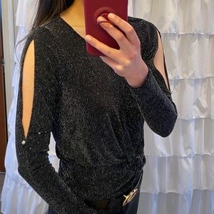 Black sequin top